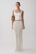Courtney Crochet Knit Maxi Skirt - Ivory