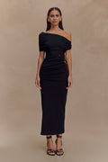 Kendra Scuba Jersey Midi Dress With Hardware - Black