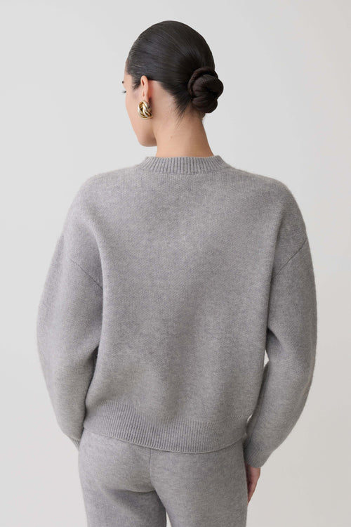 Lulu Oversized Knit Jumper - Grey Marle