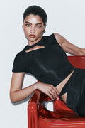 Haven Slinky Twist Top - Black