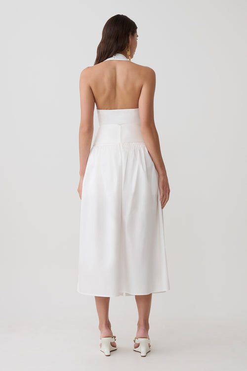 Emery Multi-Wear Cotton Midi Dress - White