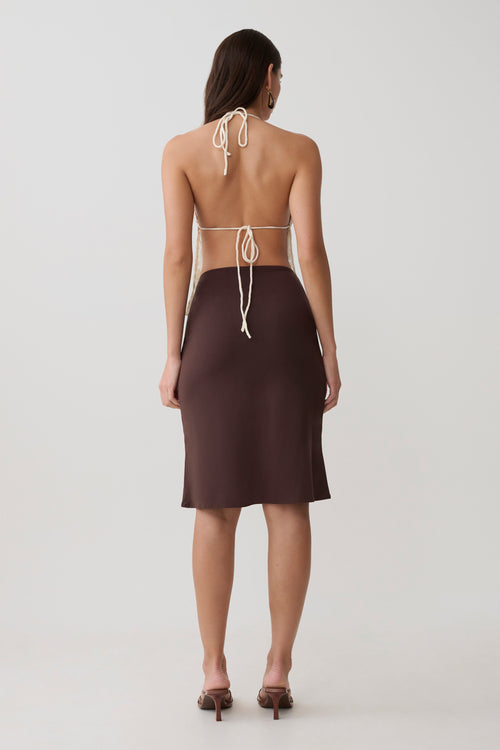 Greer Knee Length Skirt - Espresso