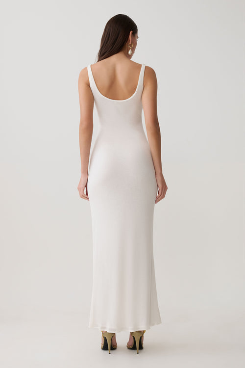 Gwenaelle Scoop Neck Jersey Maxi Dress - White