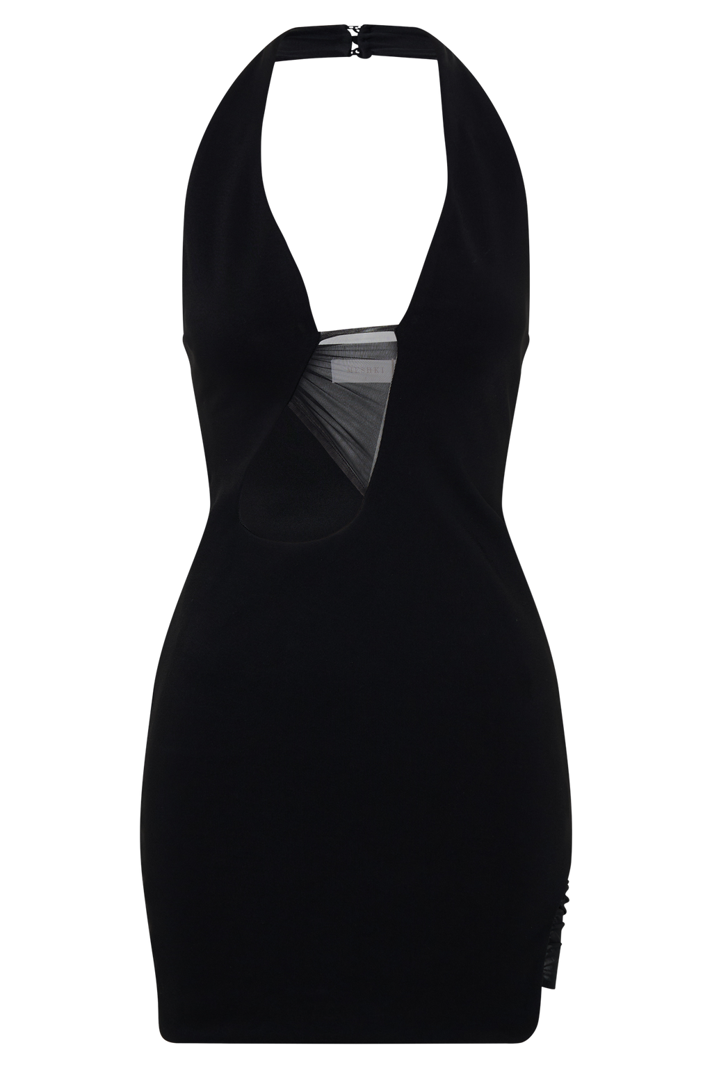 Aubree Crepe And Mesh Mini Dress - Black