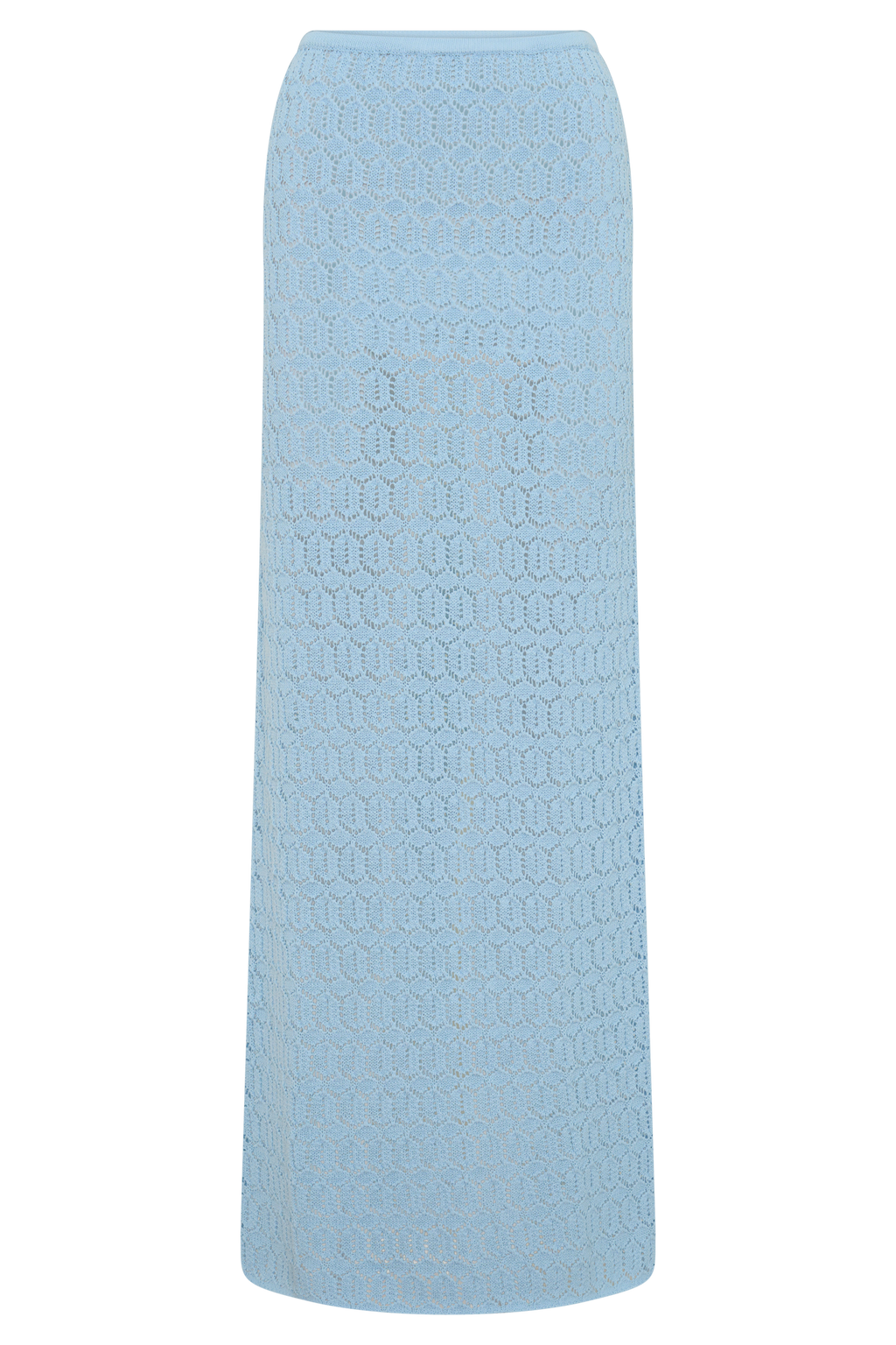 Courtney Crochet Knit Maxi Skirt - Pale Blue
